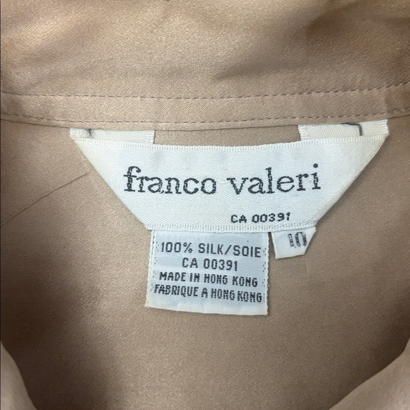 Franco Valeri Vintage Gold Champagne Silk Blouse - Picture 4 of 13